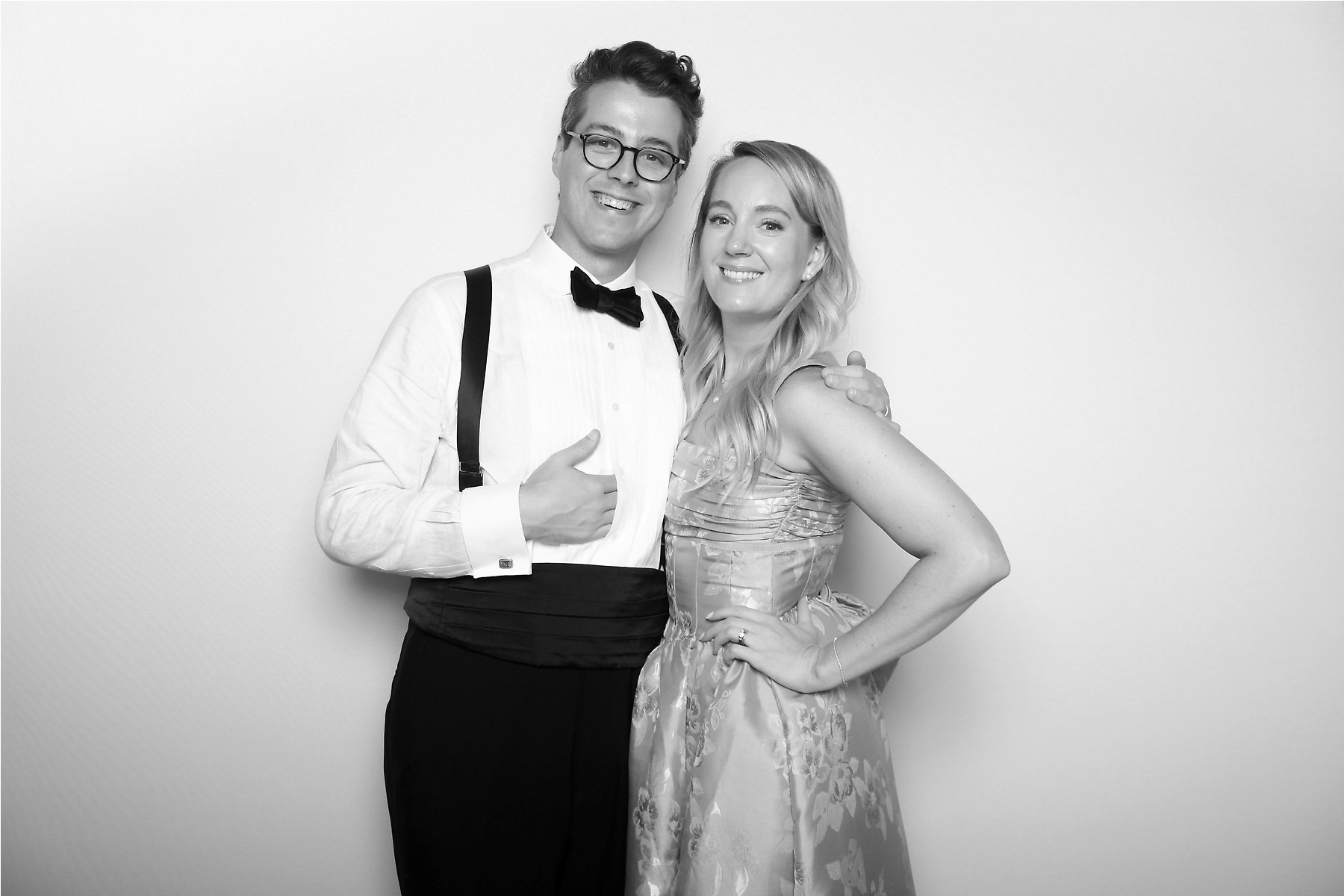 Wedding photo booth candid portrait